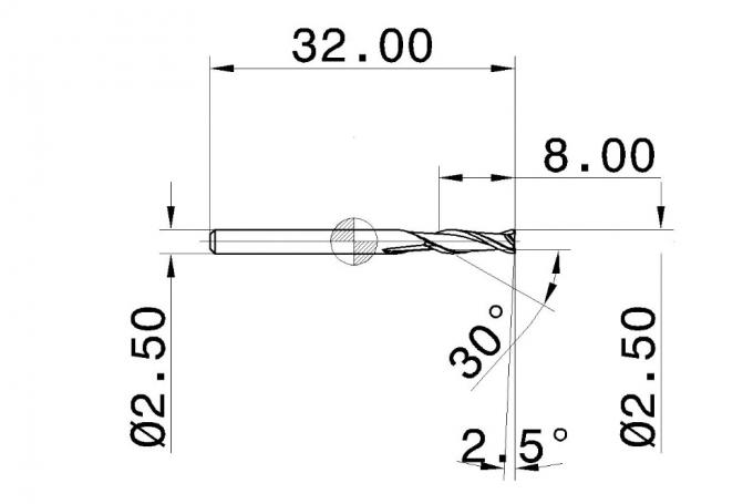 2非鉄材料のためのフルート30の螺旋形の固体炭化物Endmills