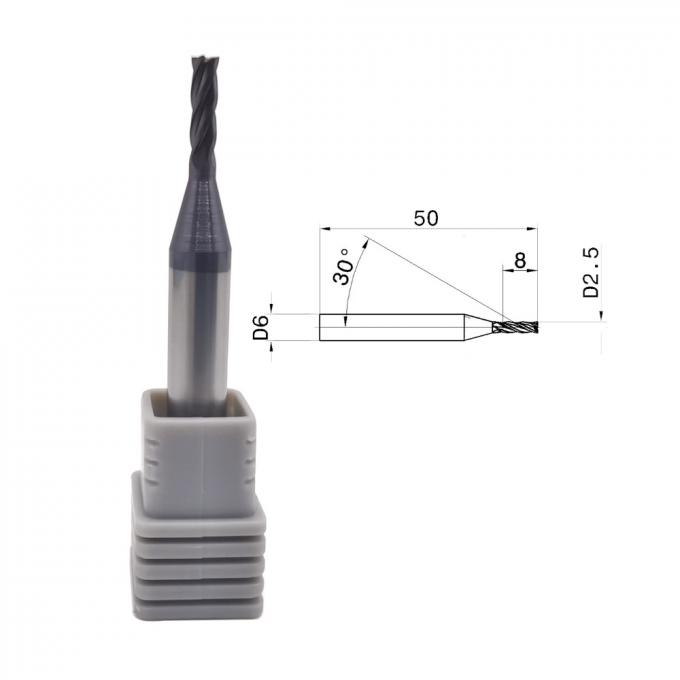 チタニウムの合金のための65HRC 4フルートの超硬合金Endmill