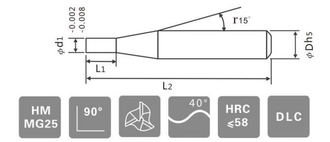 45アルミ合金のための螺線形の角度3のフルートの固体炭化物Endmills
